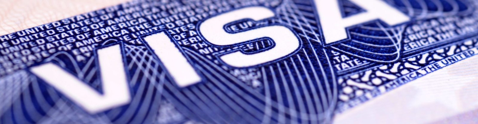 Closeup detail of a US visa document.